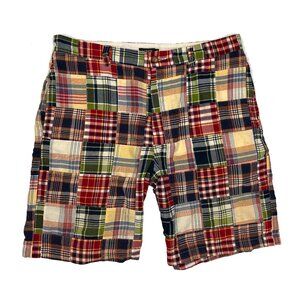 J. Crew Multicolor Patchwork Madras Cotton Shorts
